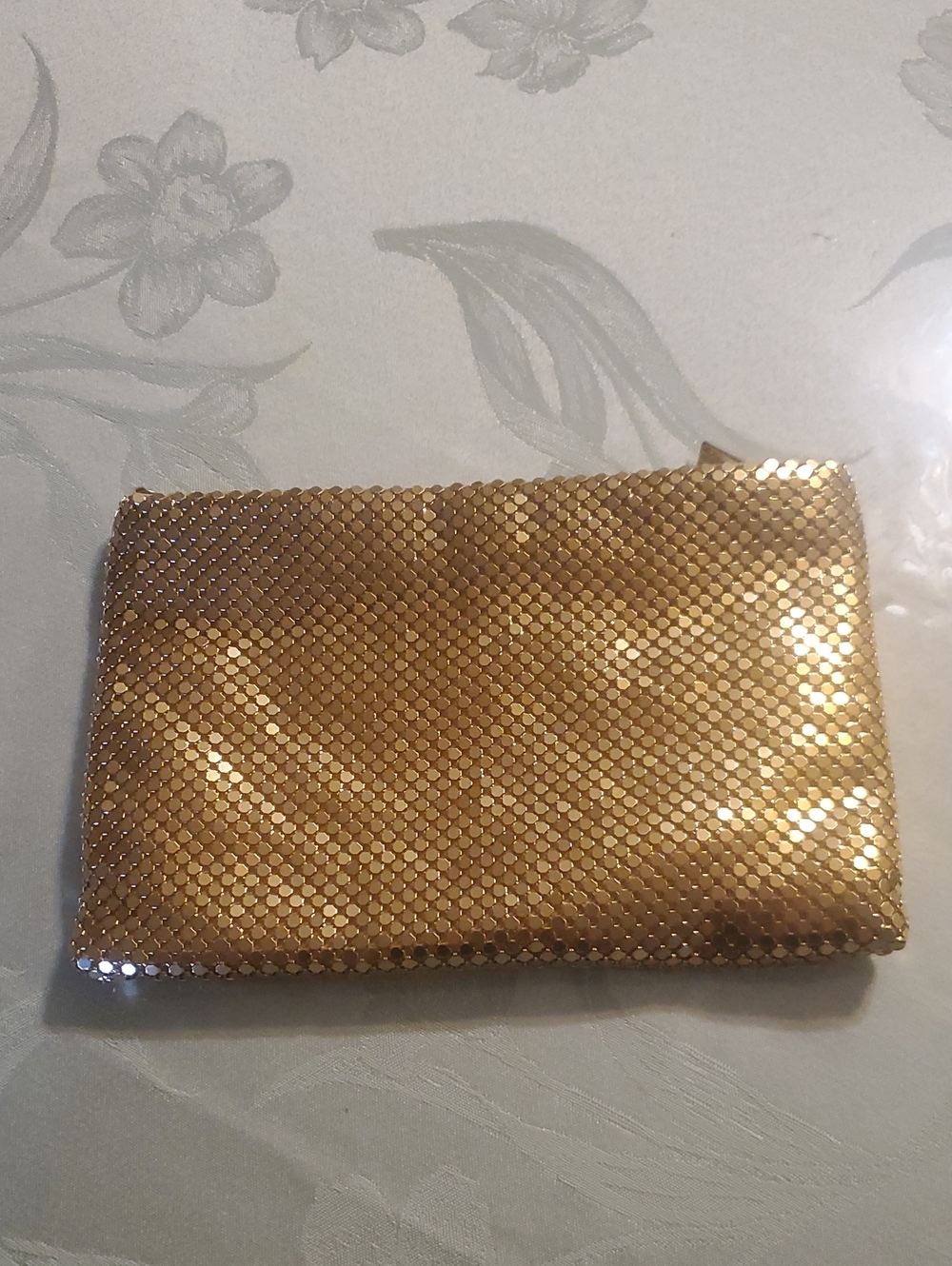 Gold Metallic Mesh Clutch Wristlet - Women Bags